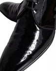 Dolce & Gabbana Black Patent Leather Derby Men Dress Shoes