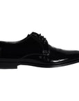 Dolce & Gabbana Black Calfskin Leather Derby Men Dress Shoes