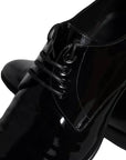 Dolce & Gabbana Black Calfskin Leather Derby Men Dress Shoes