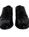 Dolce & Gabbana Black Calfskin Leather Derby Men Dress Shoes