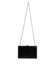 Dolce & Gabbana Black Leather Silver Frame Clutch Mini Crossbody Bag