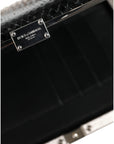 Dolce & Gabbana Black Leather Silver Frame Clutch Mini Crossbody Bag
