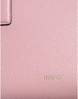 Versace Pink Small Top Handle Grainy Calf Leather Crossbody Bag