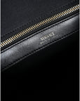 Versace Black Top Handle Canvas Leather Logo Crossbody Tote Bag