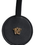 Versace White Top Handle Canvas Leather Logo Crossbody Tote Bag