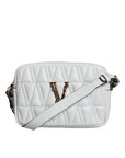 Versace White Quilted Nappa Leather Crossbody Shoulder Bag