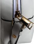 Versace White Quilted Nappa Leather Crossbody Shoulder Bag