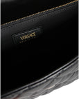 Versace Black Quilted Nappa Leather Crossbody Shoulder Bag