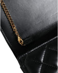 Versace Black Quilted Nappa Leather Crossbody Shoulder Bag