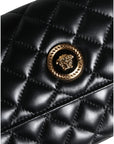 Versace Black Quilted Nappa Leather Crossbody Shoulder Bag