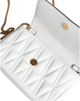 Versace White Quilted Nappa Leather Crossbody Shoulder Bag