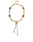 Dolce & Gabbana Gold Tone Brass Crystal Embellished Waist Chain Belt