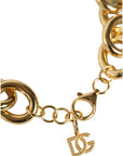 Dolce & Gabbana Gold Tone Brass Maxi Chain Lobster Clasp Logo Bracelet