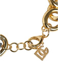 Dolce & Gabbana Gold Tone Brass Maxi Chain Lobster Clasp Logo Bracelet
