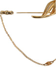 Dolce & Gabbana Gold Tone 925 Sterling Silver Leaf Crystal Chain Brooch