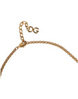 Dolce & Gabbana Gold Brass Leopard Flower Embellished Statement Necklace