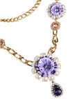 Dolce & Gabbana Gold Tone Floral Crystals Embellished Layered Necklace