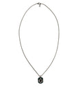 Dolce & Gabbana Sterling Silver 925 Chain Bar Gem Pendant Logo Necklace