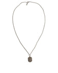 Dolce & Gabbana Sterling Silver 925 Chain Bar Gem Pendant Logo Necklace