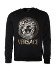 Versace Black Medusa Fleece Cotton Crew Neck Sweatshirt Sweater