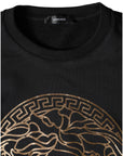 Versace Black Medusa Fleece Cotton Crew Neck Sweatshirt Sweater