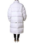 Dolce & Gabbana White Puffer Quilted Full Zip Coat Jacket