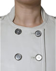 Dolce & Gabbana White Double Breasted Blazer Coat Jacket