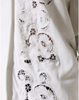Dolce & Gabbana White Viscose Floral Cut Out Cardigan Sweater