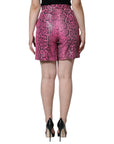 Dolce & Gabbana Pink Leather High Waist Hot Pants Shorts
