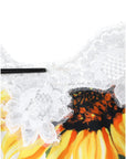 Dolce & Gabbana White Silk Sunflower Lace Sleeveless Tank Top