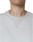 Dolce & Gabbana White Nylon Stretch Crew Neck Pullover Sweater