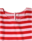 Dolce & Gabbana White Red Striped Silk Round Neck T-shirt