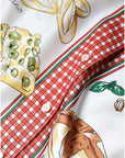 Dolce & Gabbana Multicolor Bread Print Collared Blouse Top