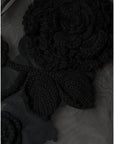Dolce & Gabbana Black Nylon Mesh Transparent Floral Blouse