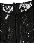 Dolce & Gabbana Black Floral Lace See Through Long Sleeve Top