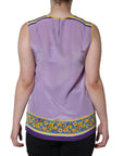 Dolce & Gabbana Purple Silk Caponata Siciliana Print Tank Top