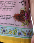 Dolce & Gabbana Pink Silk Araneine Siciliana Print Short Sleeves Top