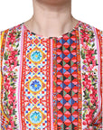 Dolce & Gabbana Multicolor Cotton Carretto Floral Tank Top