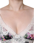 Dolce & Gabbana Black Floral Lace Short Sleeves Blouse Top