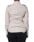 Dolce & Gabbana Beige Cotton Collared Button Down Shirt Top