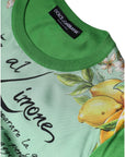 Dolce & Gabbana Green Silk Granita Al Limone Long Sleeves Sweater