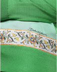 Dolce & Gabbana Green Silk Granita Al Limone Long Sleeves Sweater