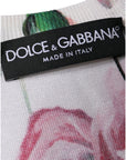Dolce & Gabbana White Floral Lace Silk Sleeveless Tank Top