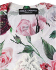 Dolce & Gabbana White Floral Lace Silk Sleeveless Tank Top