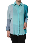 Dolce & Gabbana Multicolor Long Sleeve Button Blouse Top