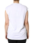 Dolce & Gabbana White Cotton Sleeveless Crew Neck T-shirt