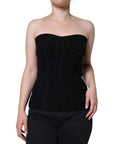 Dolce & Gabbana Black Bustier Sleeveless Corset Blouse Top