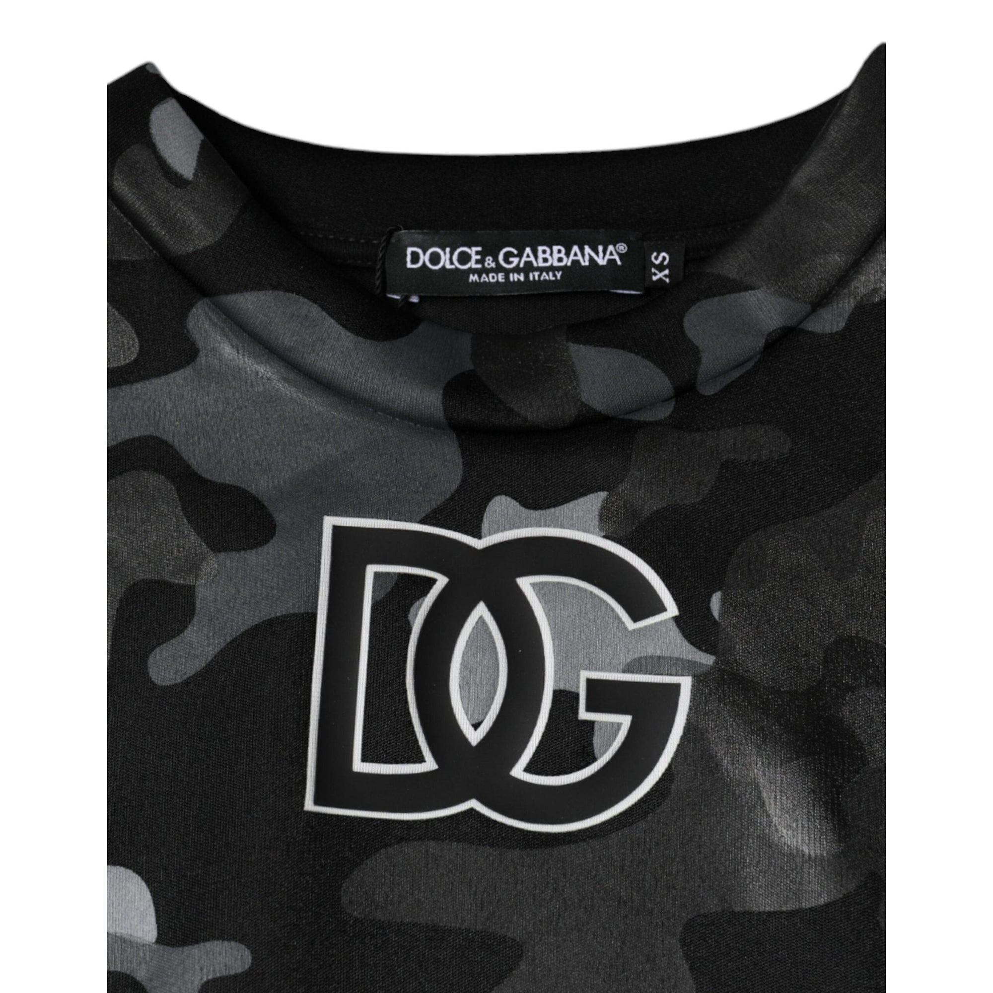 Dolce & Gabbana Black Camouflage Round Neck Sweatshirt Sweater