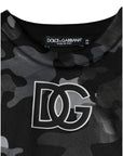 Dolce & Gabbana Black Camouflage Round Neck Sweatshirt Sweater