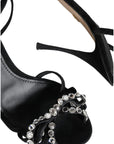 Dolce & Gabbana Black Suede Crystals KEIRA Sandals Shoes